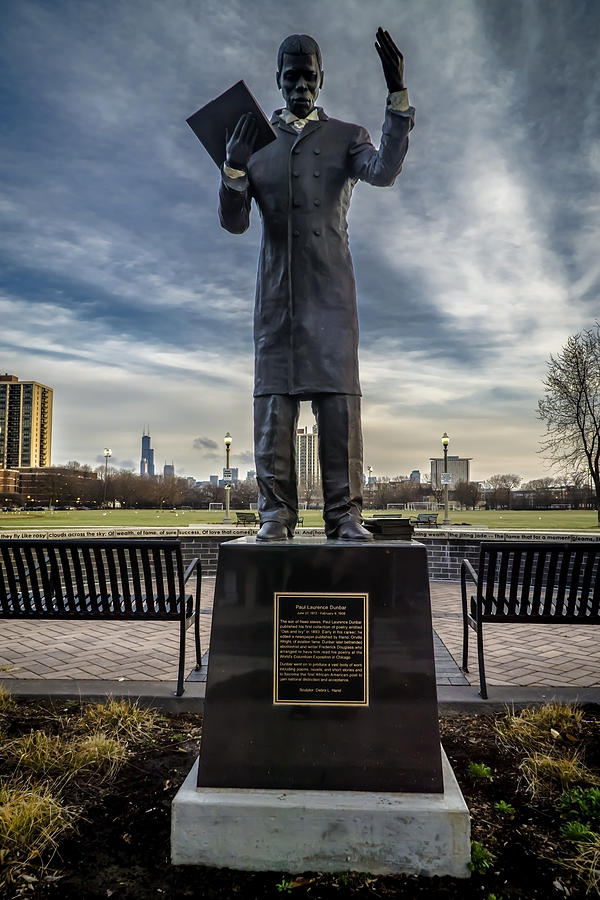 Paul Dunbar Statue in Bronzeville Photograph by Sven Brogren