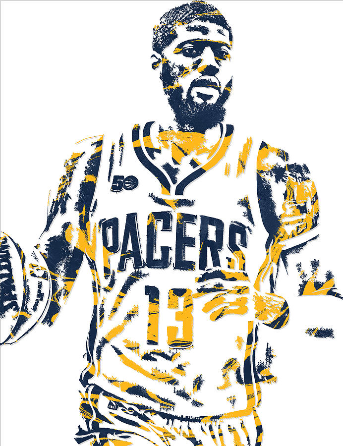 Paul George Indiana Pacers Pixel Art T-Shirt by Joe Hamilton