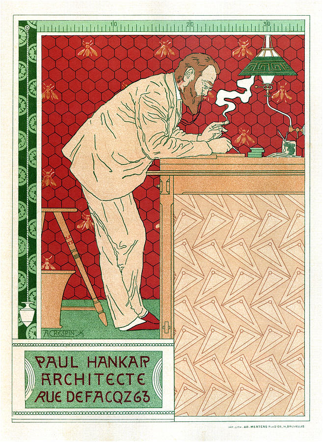 Paul Hankar - Architecte - Vintage Art Nouveau Poster Mixed Media