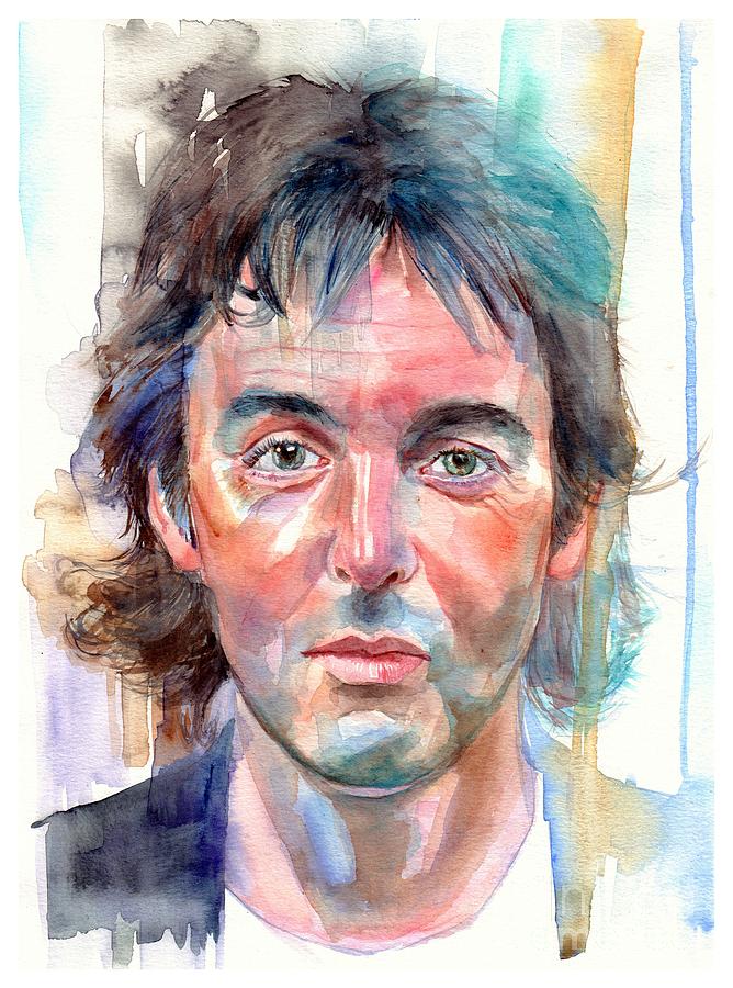 Paul McCartney young portrait Painting by Suzann Sines