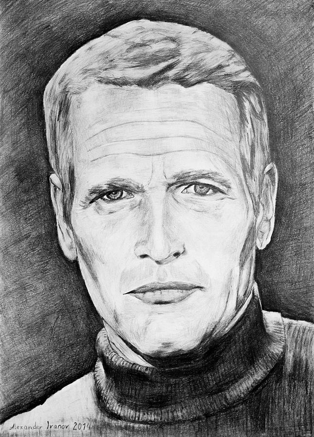 Paul Newman Drawing by Alexander Ivanov