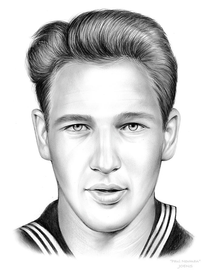 Paul Newman Drawing by Greg Joens