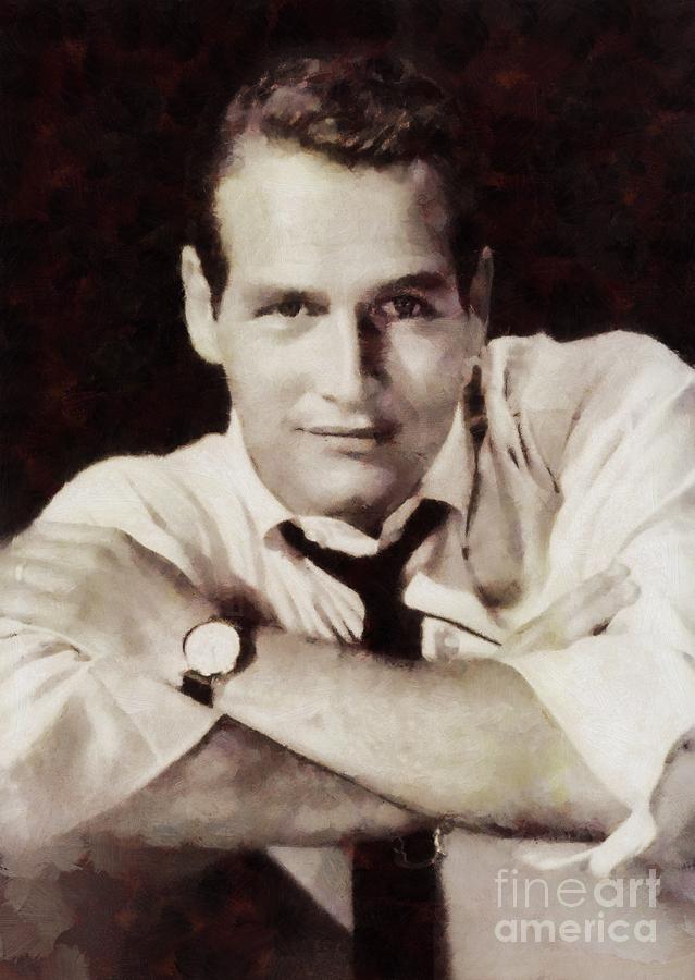 Paul Newman, Vintage Actor Painting