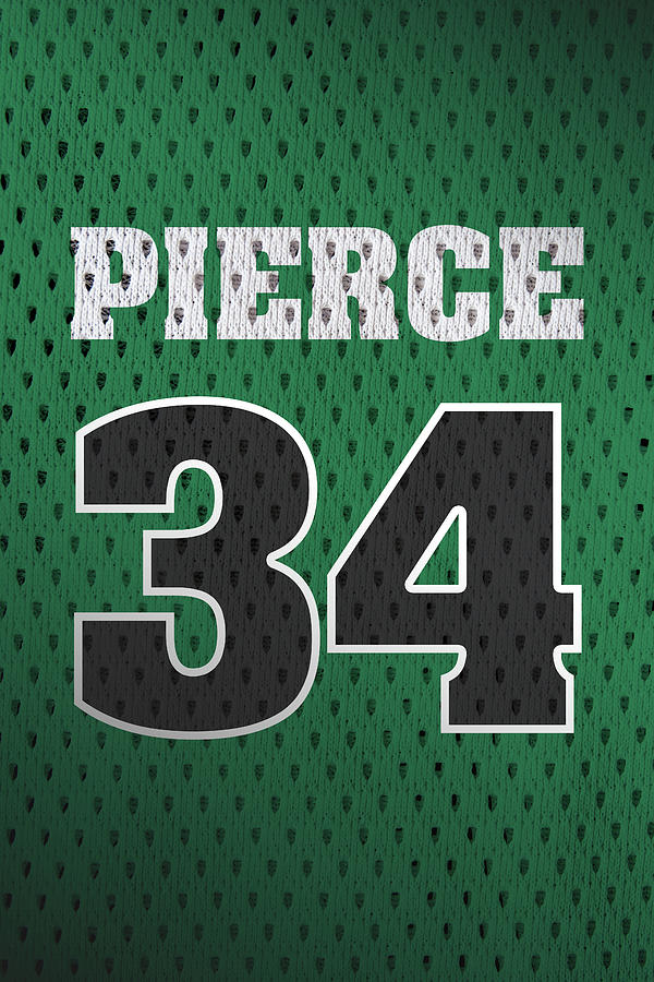 Oxide Pest geur Paul Pierce Boston Celtics Number 34 Retro Vintage Jersey Closeup Graphic  Design Mixed Media by Design Turnpike - Pixels