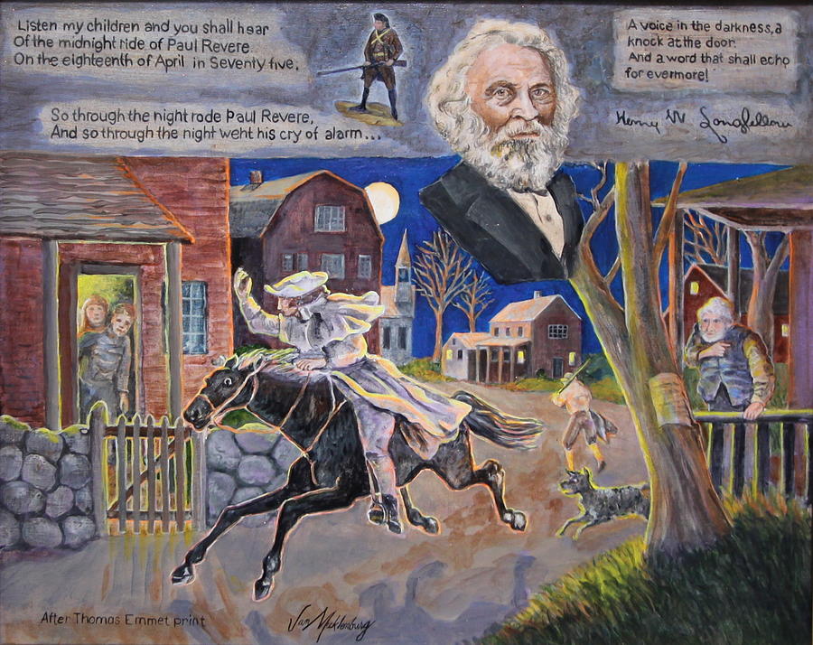 Moon Painting - Paul Reveres Midnight Ride by Jan Mecklenburg