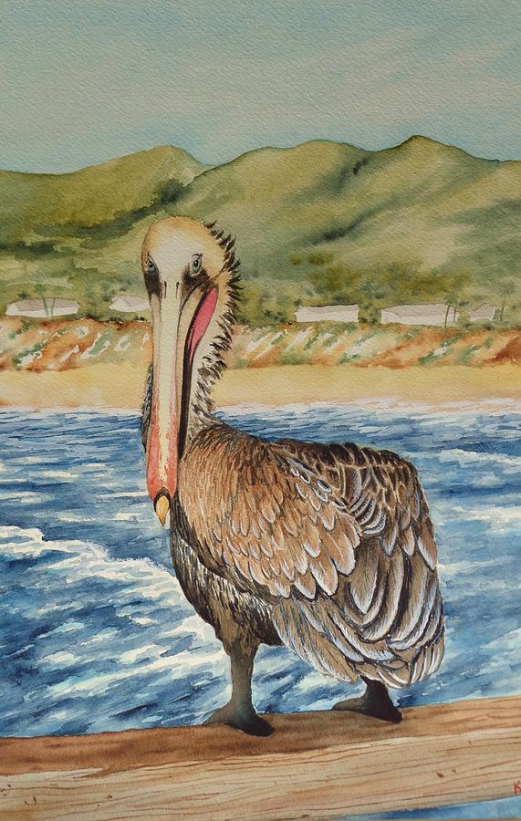 Paulas Pelican Painting by Katherine Young-Beck