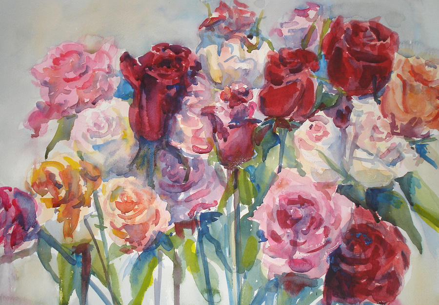 Rose Painting - Pauls Roses II by Joyce Kanyuk
