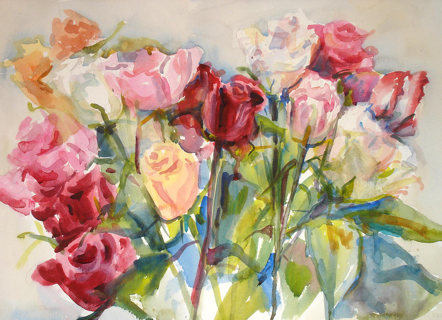 Rose Painting - Pauls Roses by Joyce Kanyuk