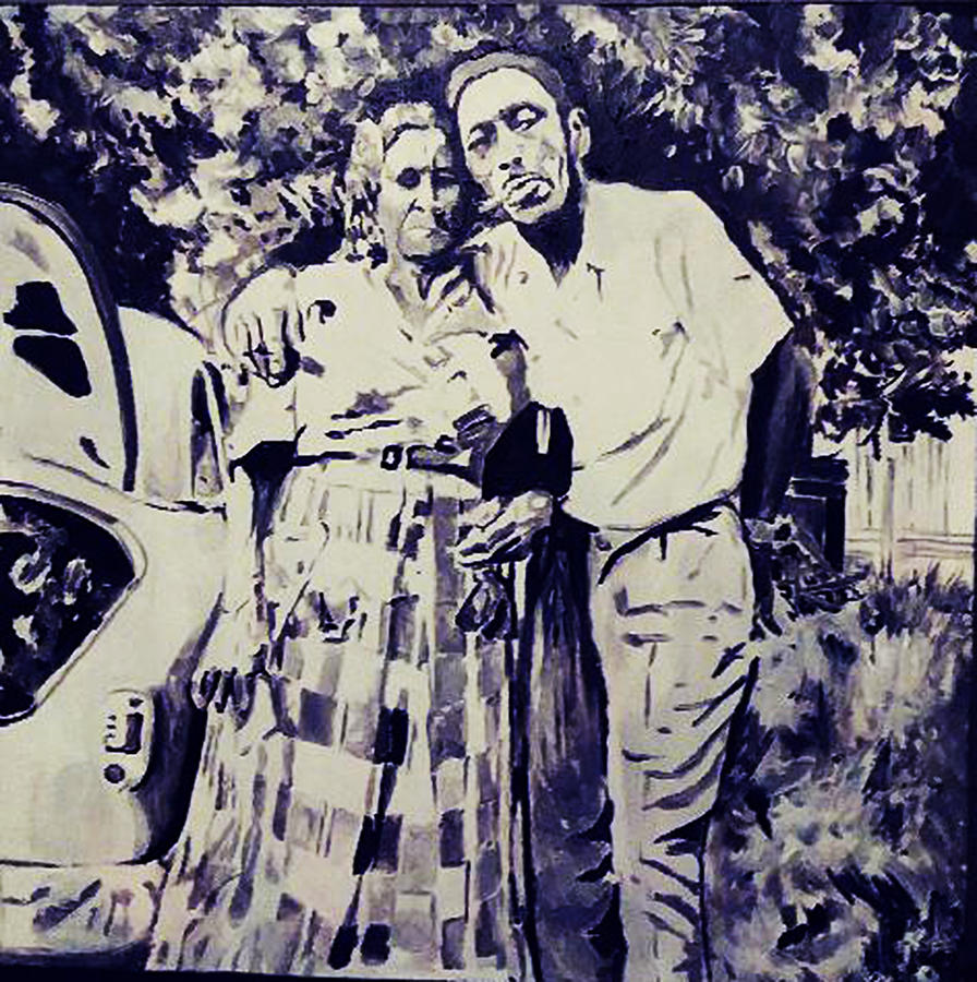 Paw Paw and Gm Maggie  Painting by Femme Blaicasso