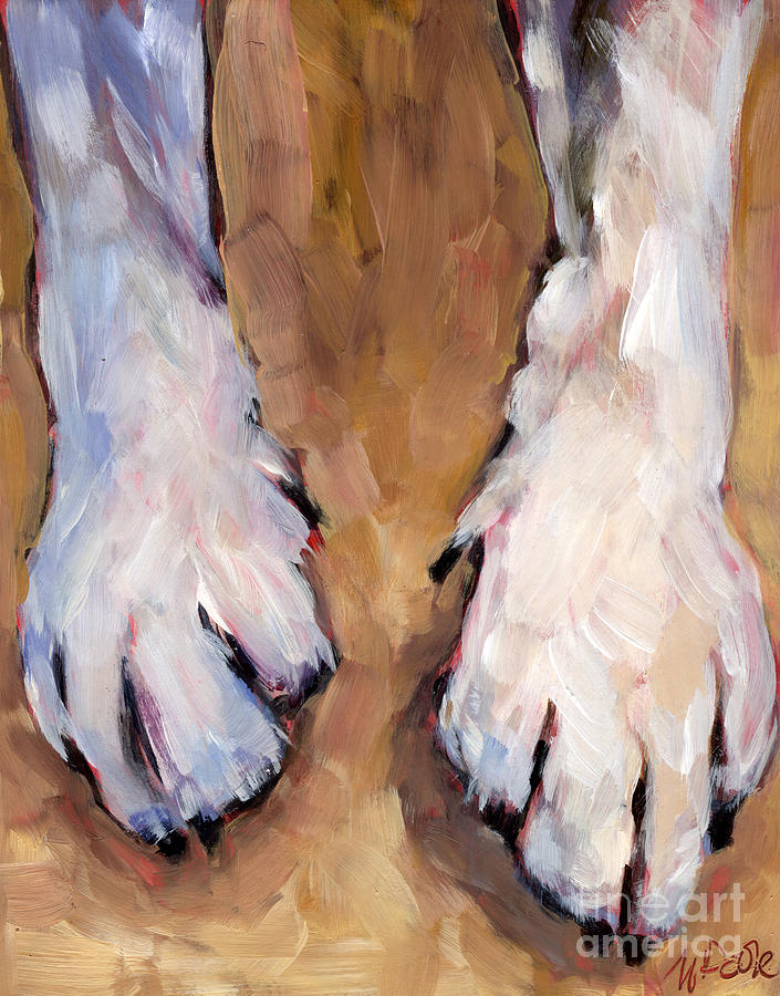 Paw Study  Painting by Molly Poole