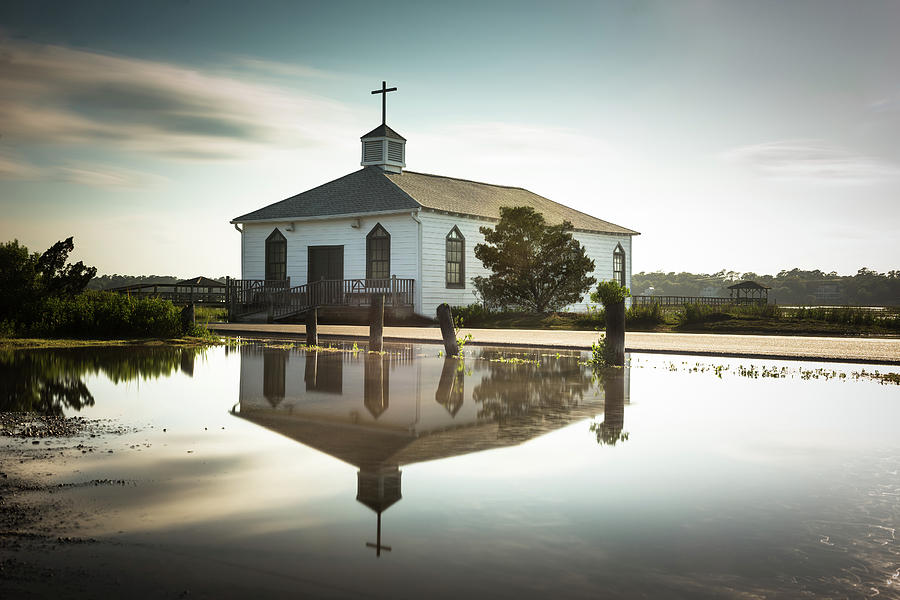 Sunset Photograph - Pawleys Chapel Reflection by Ivo Kerssemakers