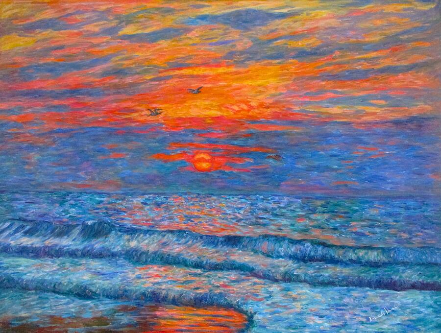 Impressionism Painting - Pawleys Island Sunrise in the Sand by Kendall Kessler