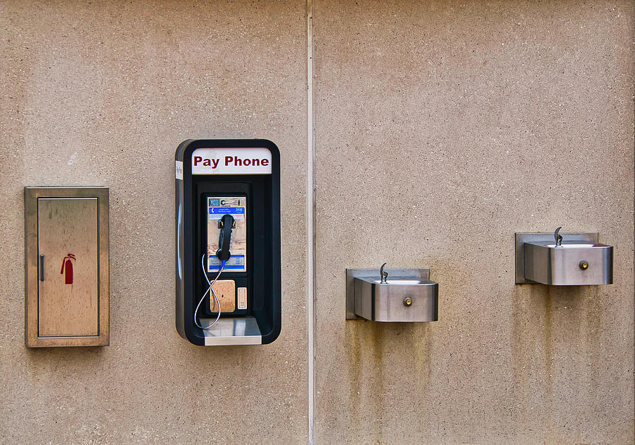 Pay Phone and Bubblers - Madison - Wisconsin Photograph by Steven Ralser
