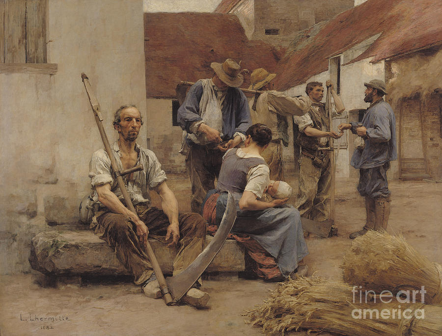 Paying the Harvesters Painting by Leon Augustin Lhermitte - Fine Art ...