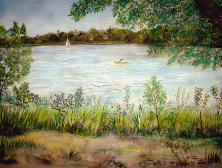 Paynes Prairie Lake Pastel by Larry Whitler