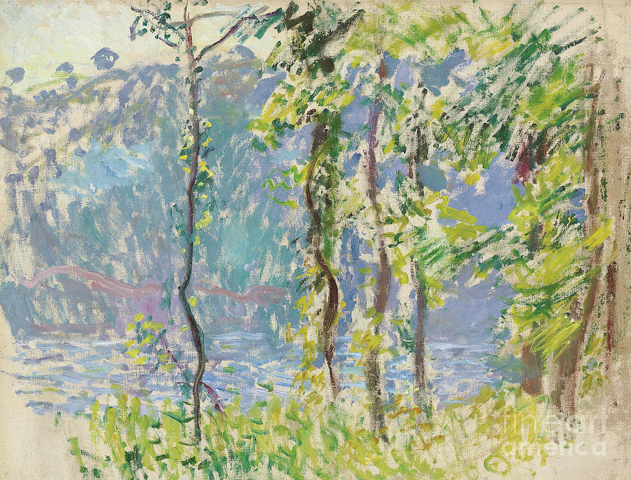 Paysage a Villez Painting by Claude Monet