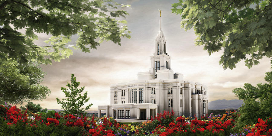 Payson Temple Painting by Brent Borup