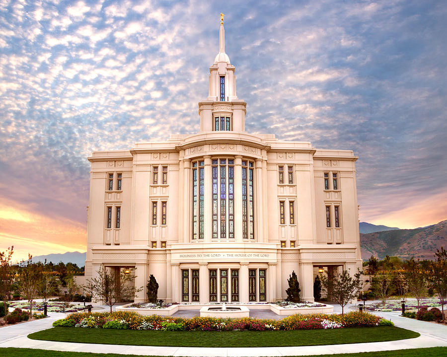 Lds Temple Photograph - Payson Temple Looking East by Tausha Schumann