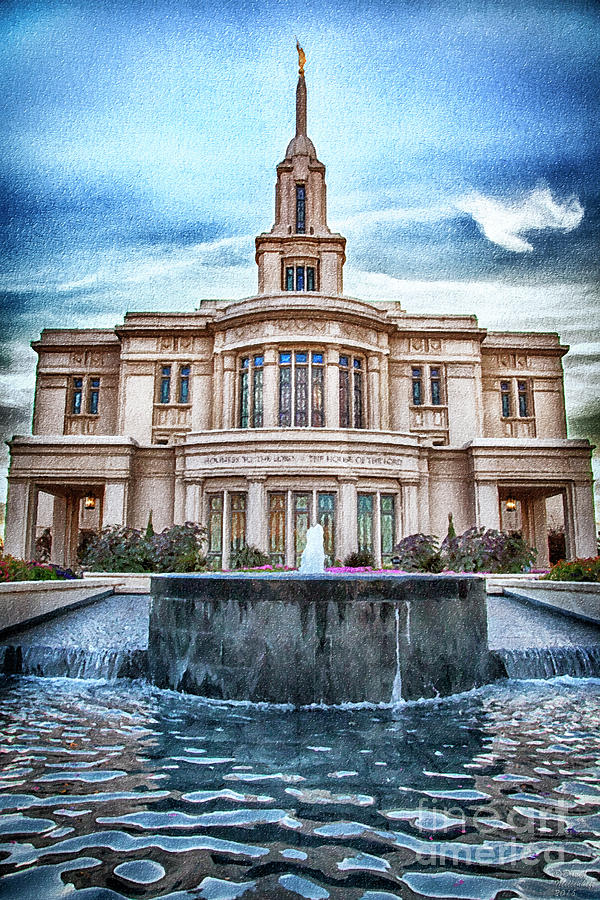 Payson Temple Lords House Mixed Media by David Millenheft