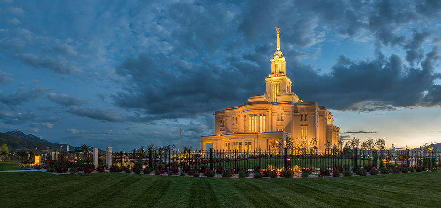 Payson Temple Panorama Photograph by Dustin LeFevre