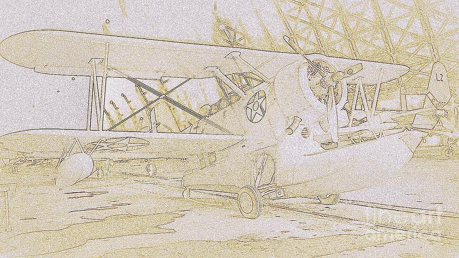PBY Airplane Sketch  Photograph by Susan Garren