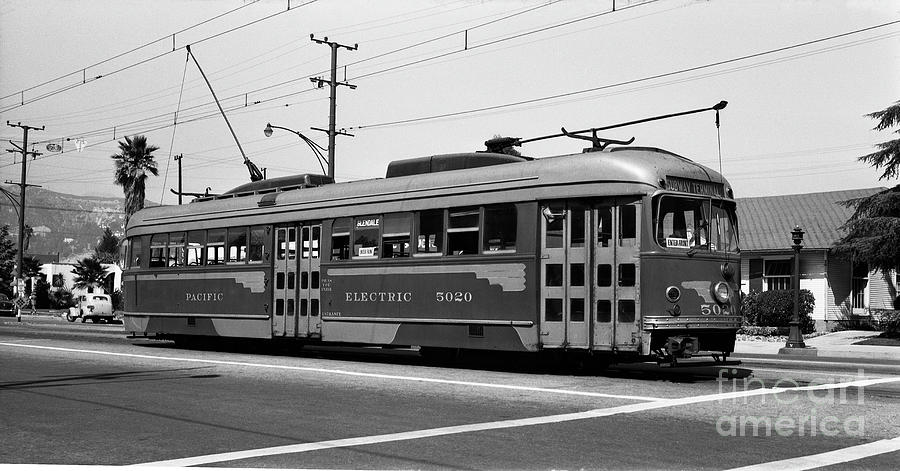 PCC 5020, Pacific Electric Railway, Interurban Trolley, 1940's 