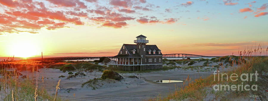 Oregon Inlet Life Saving Station 2687 pano signed Photograph by Jack Schultz