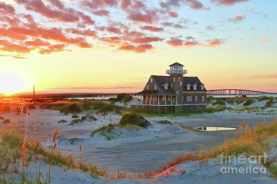 Oregon Inlet Life Saving Station  2986 signed Photograph by Jack Schultz