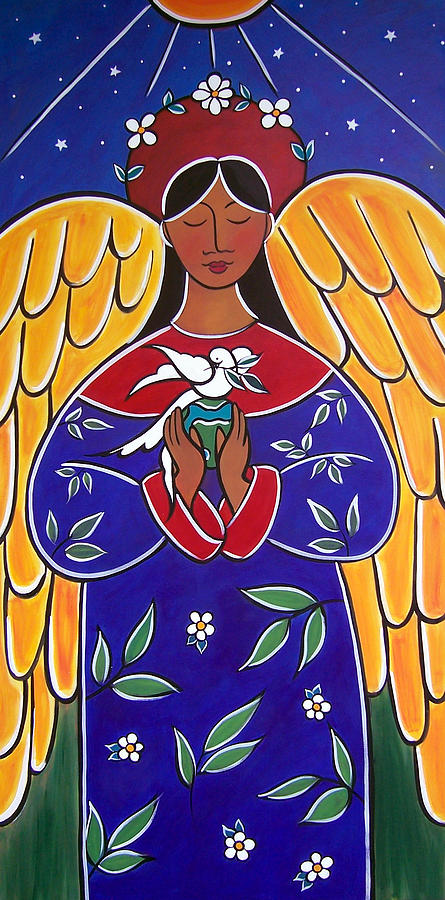 Dove Painting - Peace by Jan Oliver-Schultz