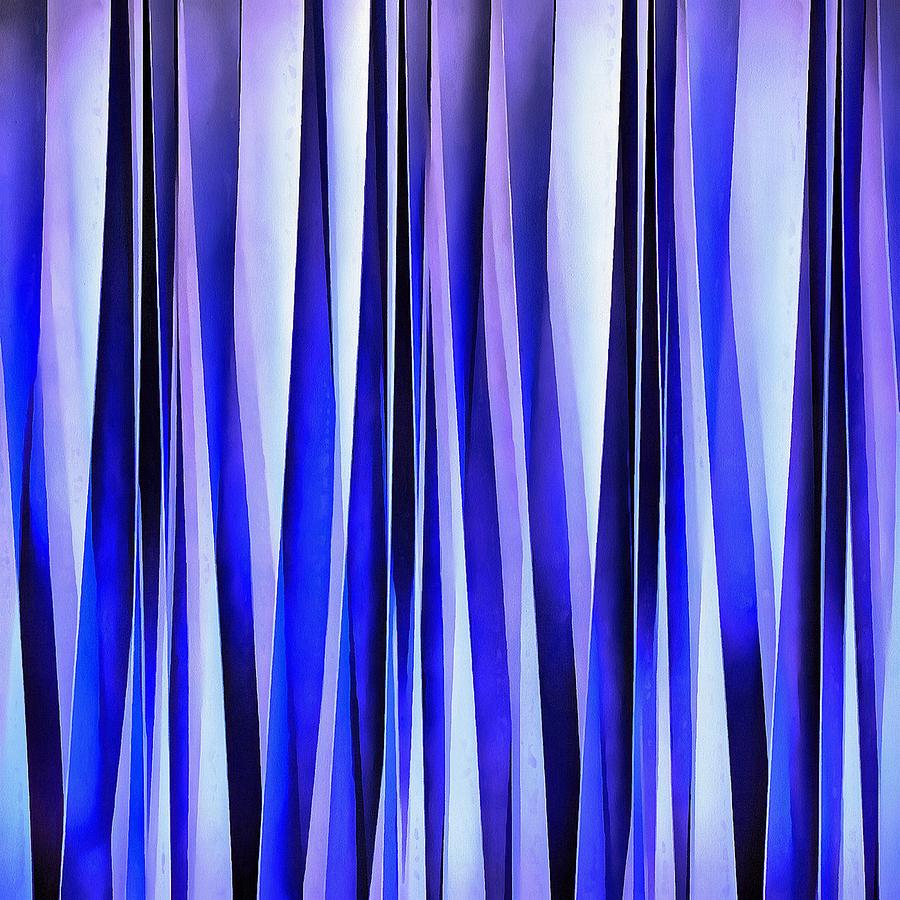 Peace and Harmony Blue Striped Abstract Pattern Digital Art by Taiche Acrylic Art