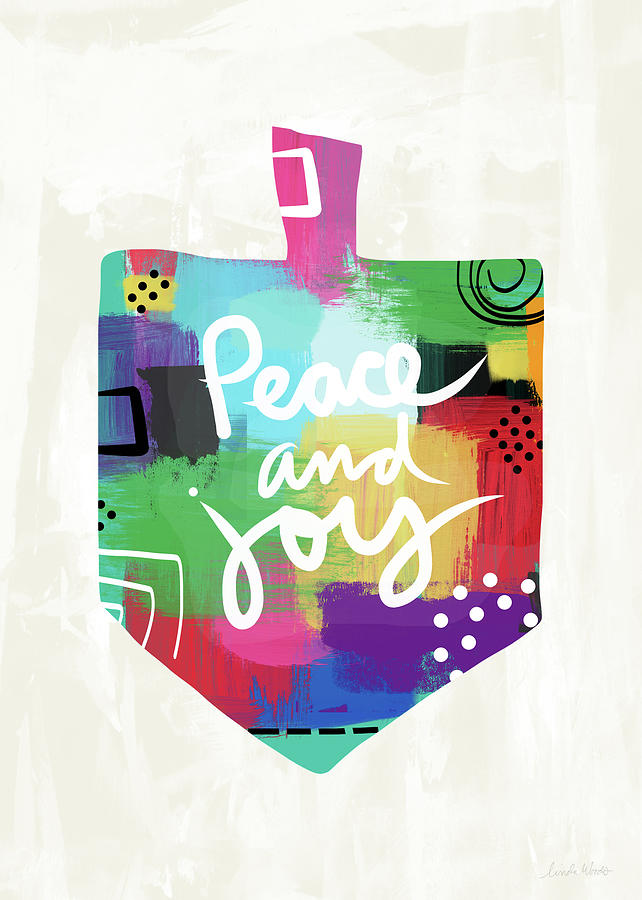 Peace and Joy Dreidel- Art by Linda Woods Painting by Linda Woods