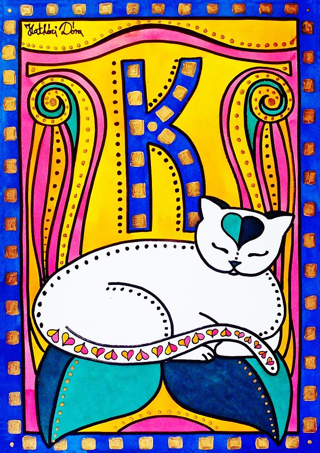 Peace And Love - Cat Art by Dora Hathazi Mendes Painting by Dora Hathazi Mendes