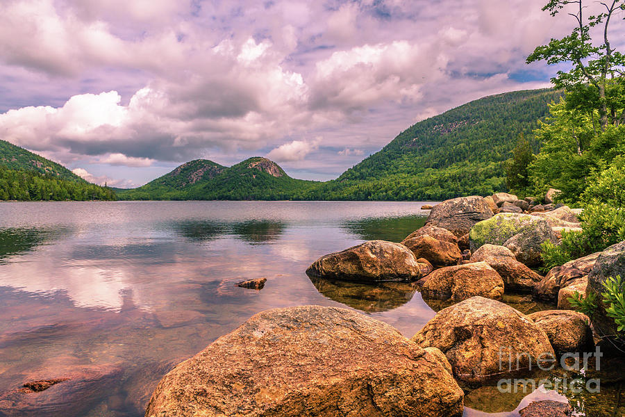 Peace and quiet at Jordan Pond lake Photograph by Claudia M Photography