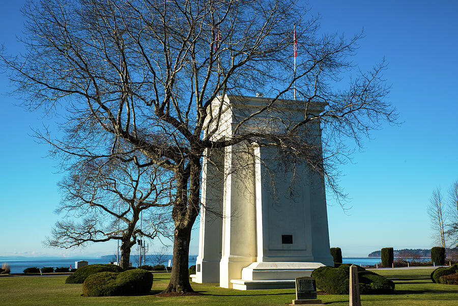 Peace Arch and January Trees Photograph by Tom Cochran
