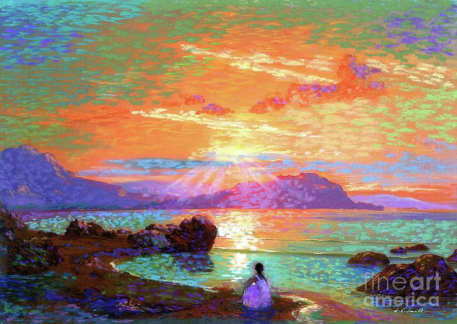Sunset Painting - Peace be Still Meditation by Jane Small