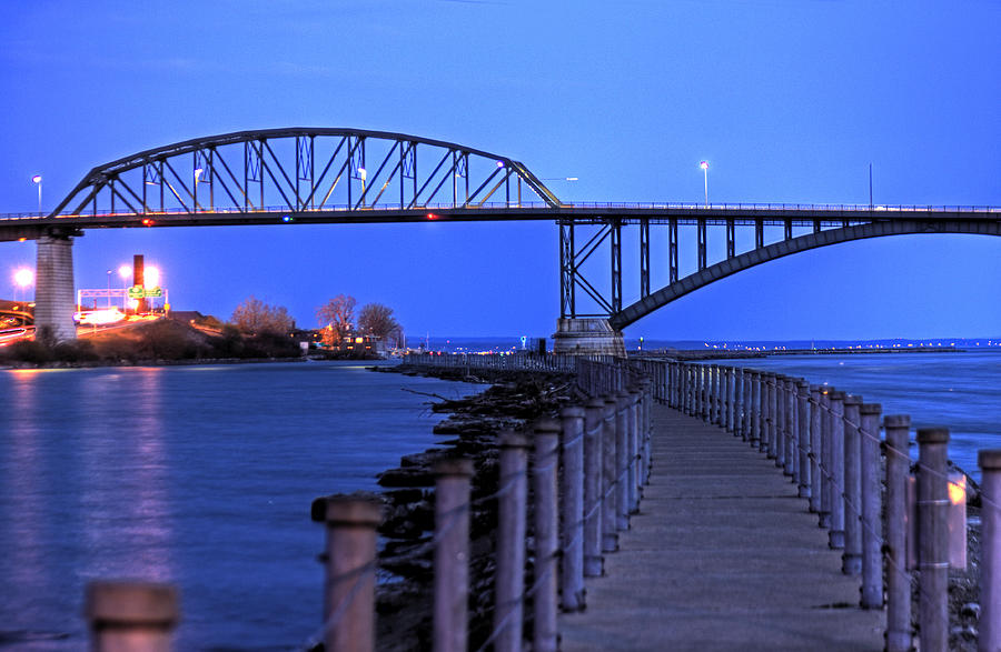 Peace Bridge From Nowak Pier Photograph by Don Nieman