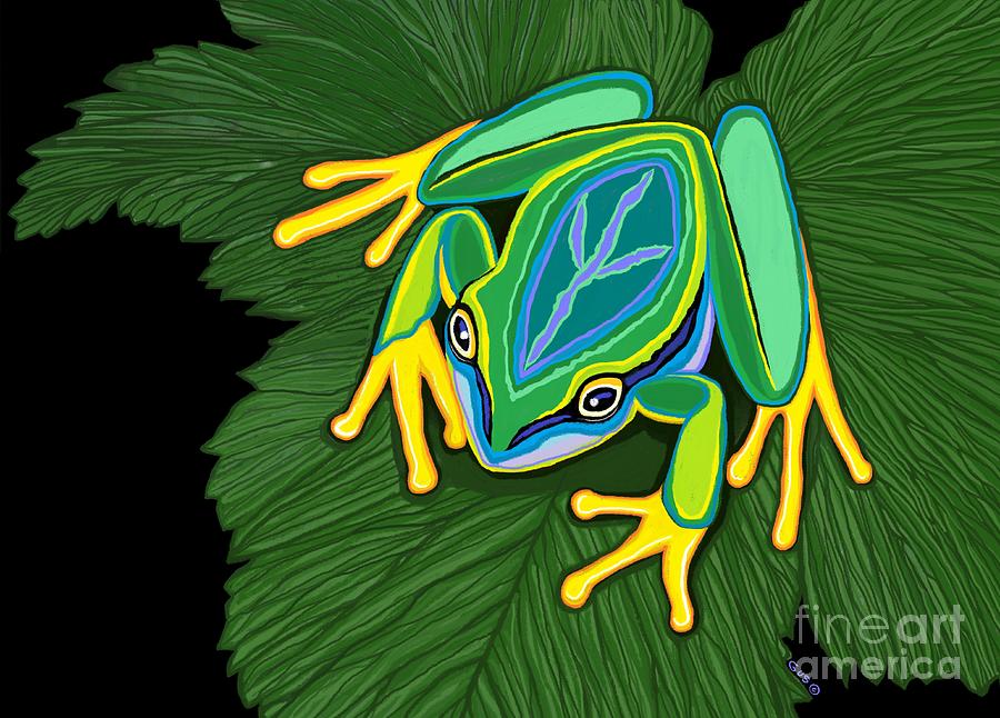 Peace Frog on Leaf Digital Art by Nick Gustafson