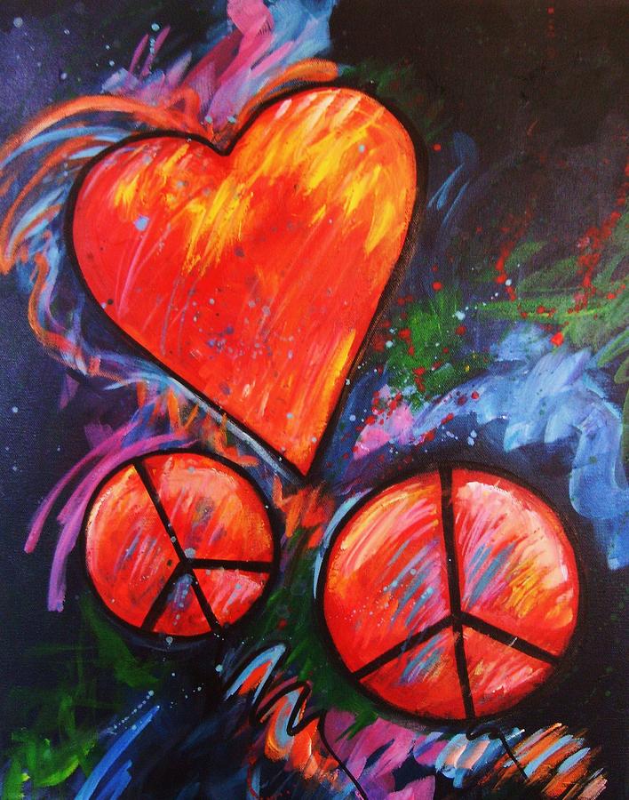 Peace Heart 3b Painting by Carol Suzanne Niebuhr