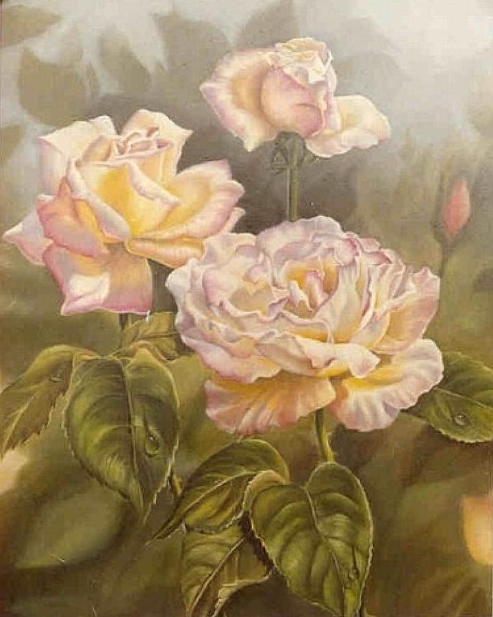 Flowers Painting - Peace I by Naomi Dixon Flowers Painting - Peace I by Naomi Dixon