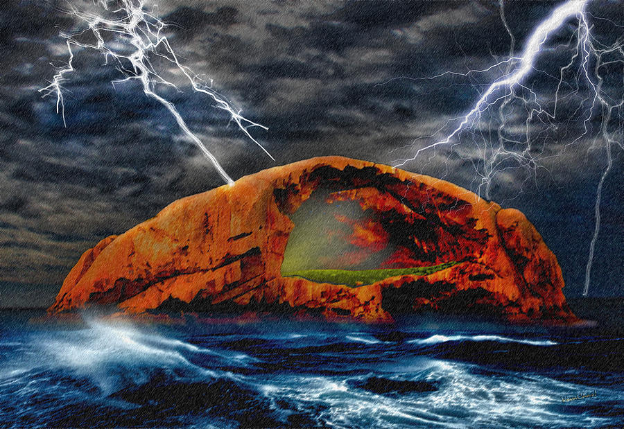Peace in the Cleft in the Midst of the Storm Digital Art by Chas Sinklier