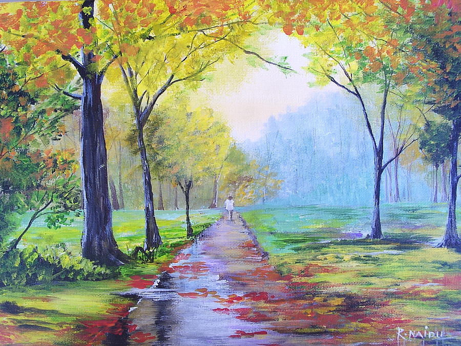 Peace in the forest Painting by Rajnesh Naidu - Fine Art America