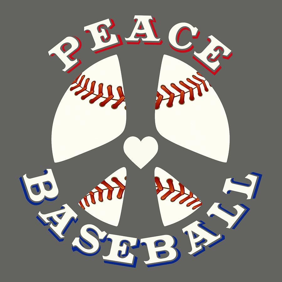 Peace Love Baseball Digital Art by David G Paul