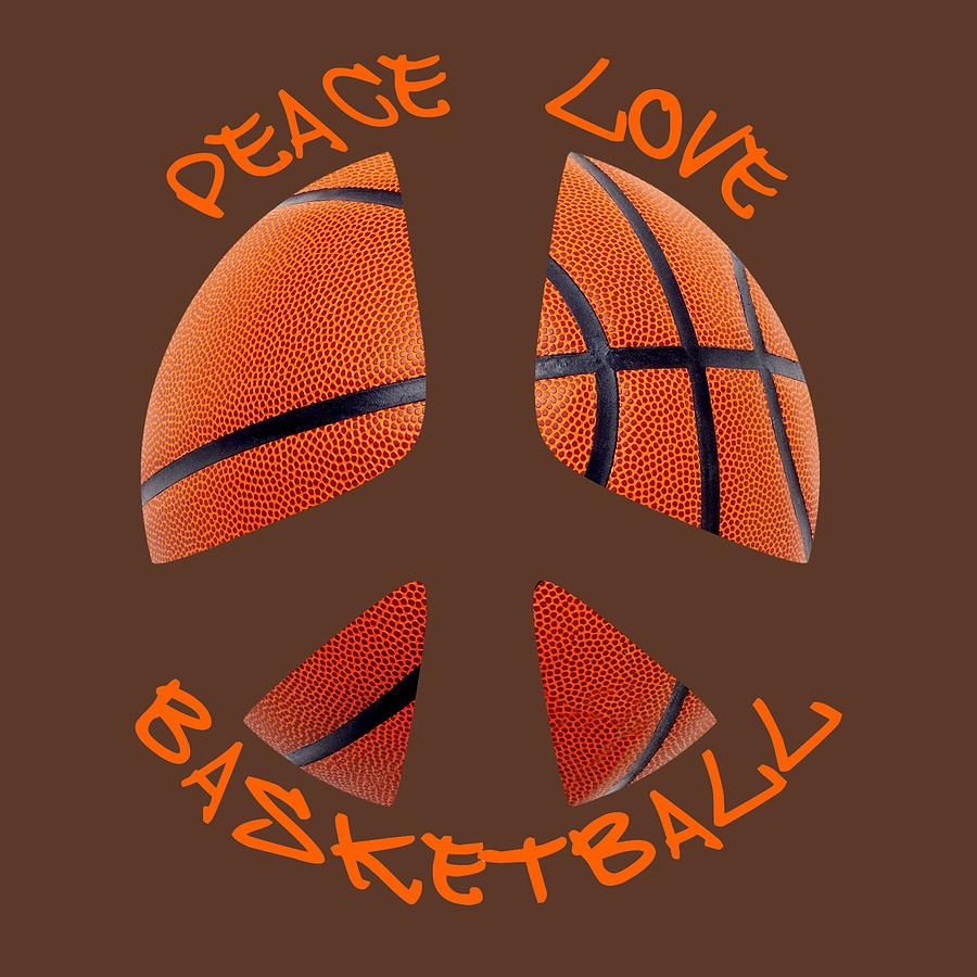 Peace Love Basketball Digital Art by David G Paul