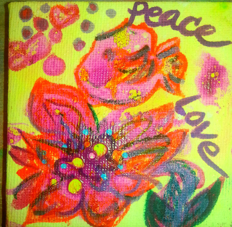 Peace Love Painting by Jan Pellizzer