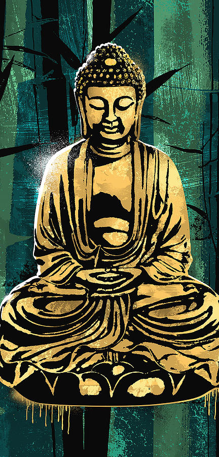 Buddha Digital Art - Peace of Gold by Canvas Cultures