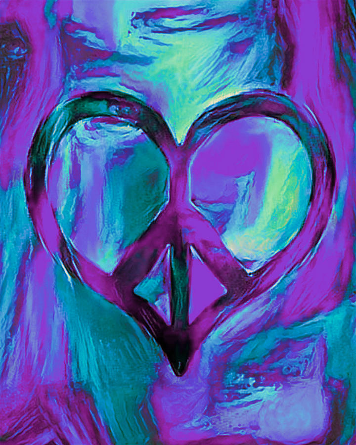 Peace Of My Heart - Purple Teal Digital Art by Artistic Mystic