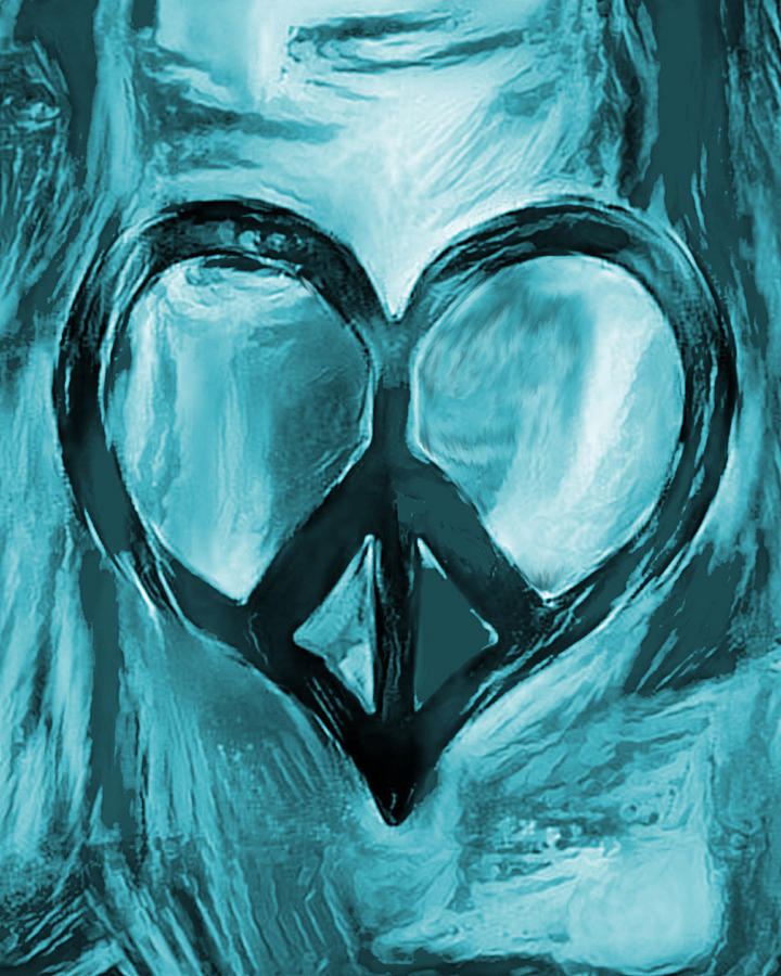 Peace Of My Heart - Teal Digital Art by Artistic Mystic
