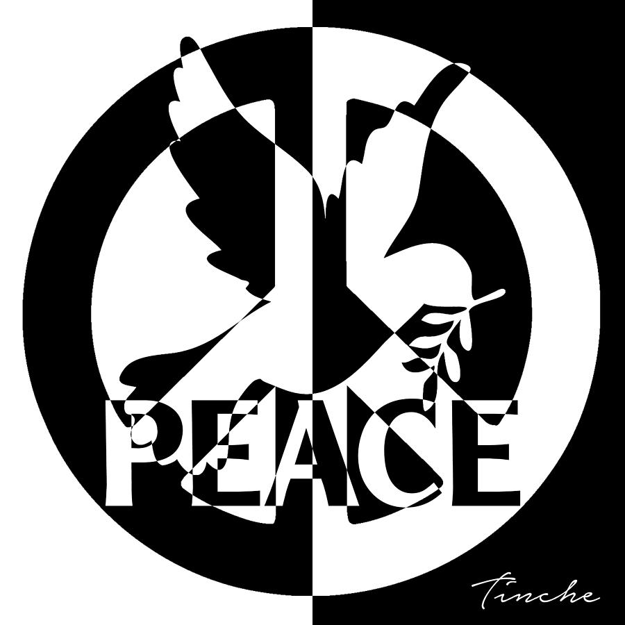 Black And White Digital Art - Peace Dove by Tinche InvARTe