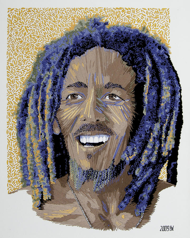 Bob Marley Tapestry - Textile - Peace Portrait One Bob Marley by Barbara Lugge