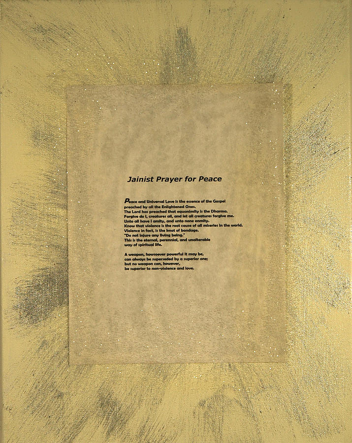Peace Prayers - Jainist Prayer for Peace Painting by Anjel B Hartwell